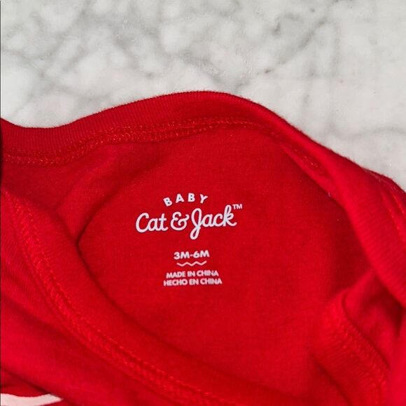 Cat & Jack Red 'Cheeks to Swoon Over' Kids One Piece - Picture 3 of 3